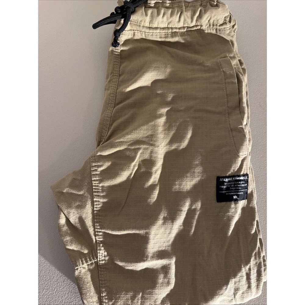 Kingz Kimonos Men's Size A1 Tan Casual Ripstop Pants Drawstring Pocket